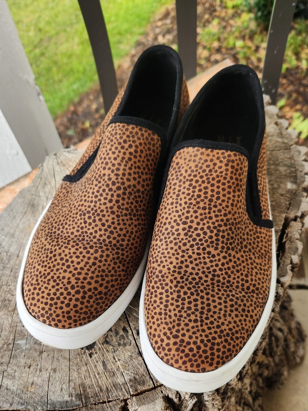 Mix No. 6 Leopard-Print Slip-On Flats in Brown and Black